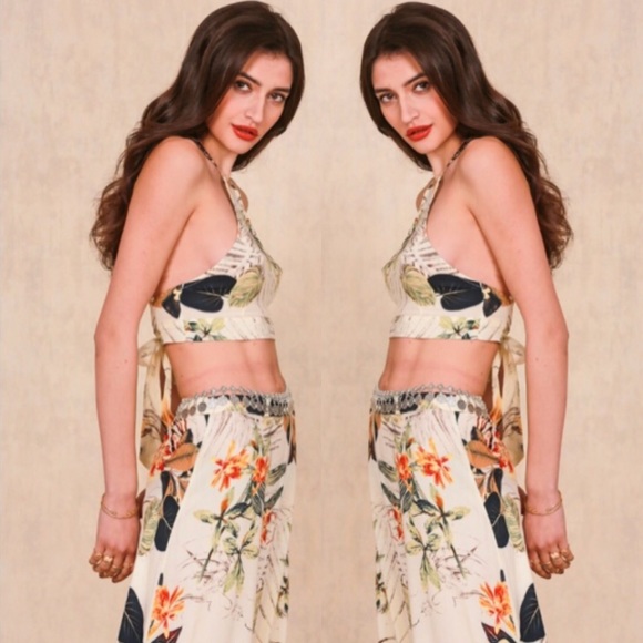 🎉2X HOST PIC🎉FLORAL CROP TOP MAXI SKIRT BOHO SET - Picture 3 of 16